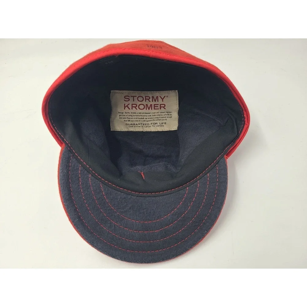 Stormy Kromer Fitted 6 5/8 Hat Cap Wool Blend Hunt Youth Men Women‎ Made USA Red